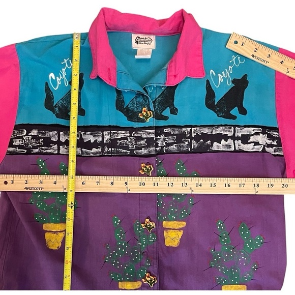 Portable Art by Robin Brown Hand-Painted Dress, 1988 Vintage One of a Kind Large - Picture 8 of 16